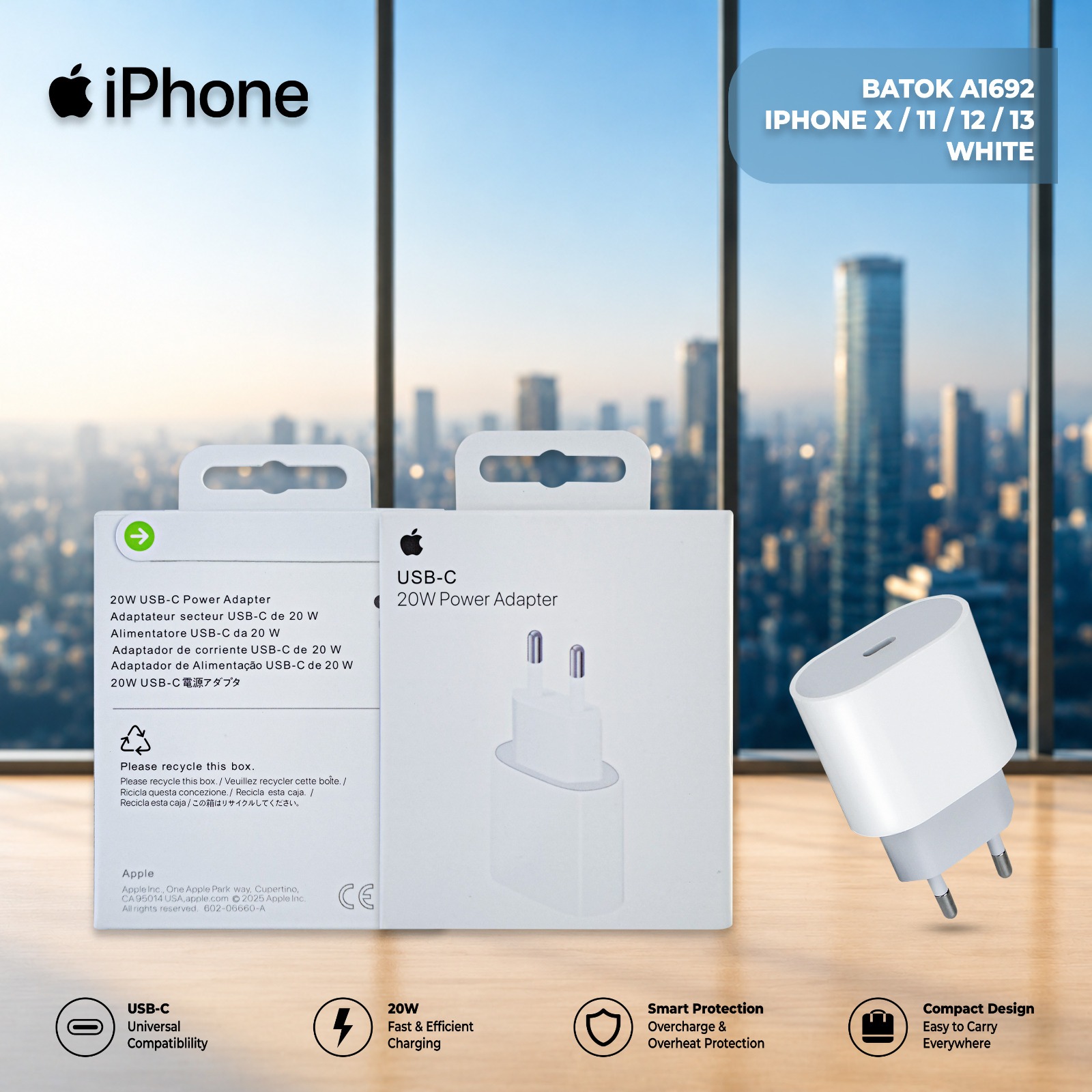 PP IMPORT BATOK SQ A1692/A2347 IPHONE X/11/12/13 WHITE