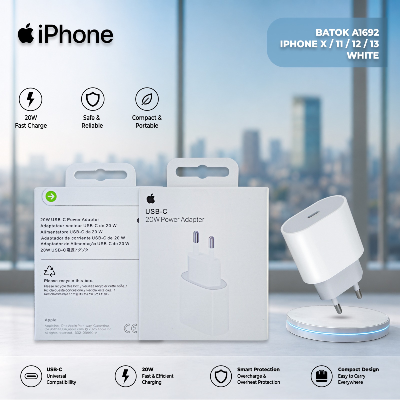 PP IMPORT BATOK 99 A1692/A2347 IPHONE X/11/12/13 WHITE FC