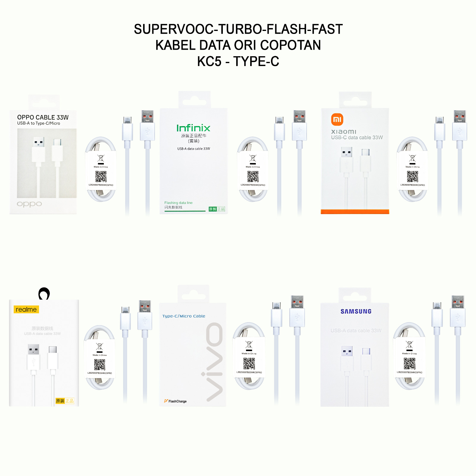 PP KD 99 INFINIX ORI 33W KC5 TYPE-C WHITE ORI COPOTAN