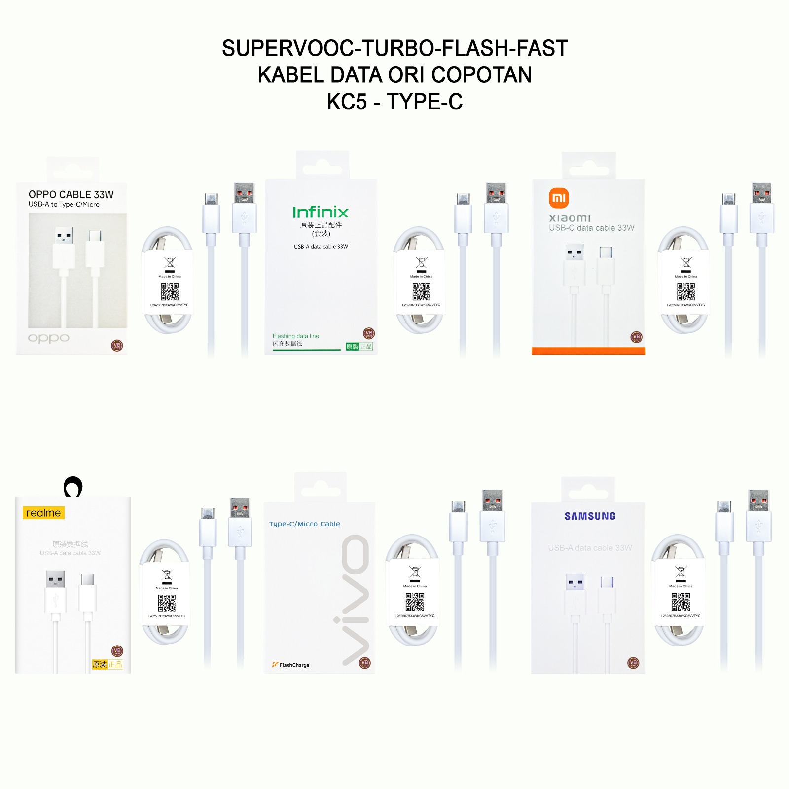 PP KD VB OPPO ORI 33W KC5 TYPE-C WHITE ORI COPOTAN